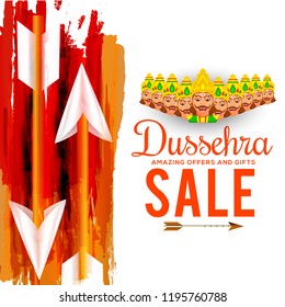 Illustration,Sale Poster Or Sale Banner For Dussehra Celebration.