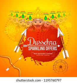 Illustration,Sale Poster Or Sale Banner For Dussehra Celebration.