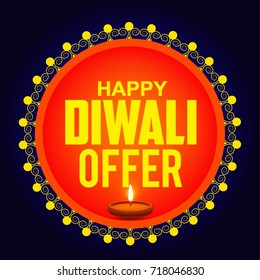 Illustration,Sale Poster Or Sale Banner For Indian Festival Of Diwali Celebration,Big Diwali sale offer background.