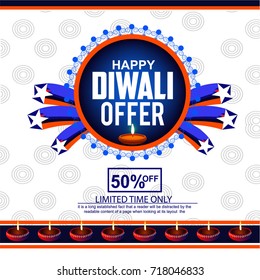 Illustration,Sale Poster Or Sale Banner For Indian Festival Of Diwali Celebration,Big Diwali sale offer background.