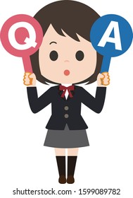 As for the illustration,shcool girl question and answer.