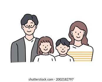 illustrations.husband and wife, parent and child, children, business, kids, dual-income