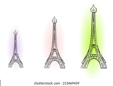 Illustration-sketch with Eiffel Tower