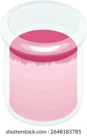 illustration:Strawberry milk pudding Bottle.Full Color Clip Arts.