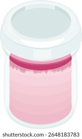 illustration:Strawberry milk pudding Bottle.With lid.Full Color Clip Arts.
