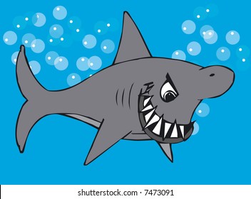 Illustratition of an Toonimal Shark-Vector