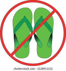 An Illustrative art design of an instruction sign that wearing flip-flops is prohibited