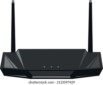 An illustrative art design of a WiFi (wireless fidelity) router, a wireless device to perform internet access point.