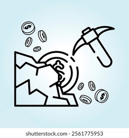 Illustrative depiction of cryptocurrency mining, symbolizing the process of extracting digital assets.