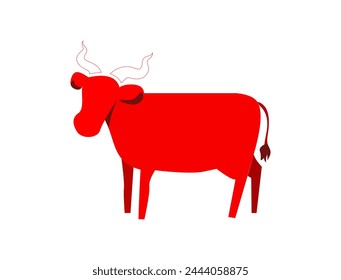 Illustrative depiction of red cow heifer ritual purity sacrifice animal