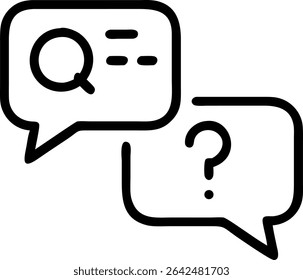 Illustrative design depicting an interview process, featuring questions and interaction elements. This image features interview, questions, interaction, communication, dialogue.