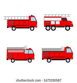 Illustrative design of various forms of fire fighting vehicles