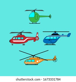 Illustrative design of various helicopter shapes