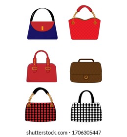 Illustrative design of various shapes of women's bags