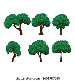 Illustrative design of various tree shapes