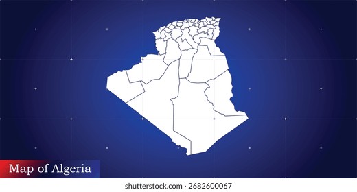 Mapa digital ilustrativo de Argelia