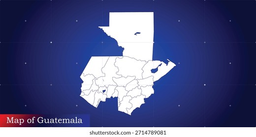 Mapa digital ilustrativo da Guatemala. Tecnologia, notícias de última hora, documentário e conceito político.