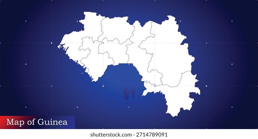 Mapa digital ilustrativo de Guinea. Tecnología, noticias de última hora, documental y concepto político.