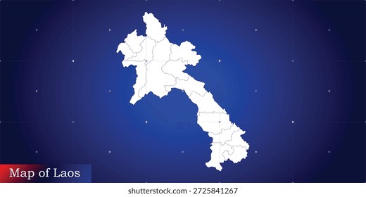 Mapa digital ilustrativo de Laos. Tecnología, noticias de última hora, documental y concepto político.