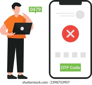 An illustrative display indicating unsuccessful authentication, visually representing the failure of verification in a graphical format for clear comprehension of the denied process or access.







