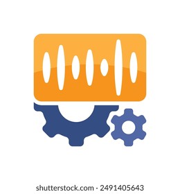 Illustrative icon with the concept of operational methods that optimize frequency signal data.