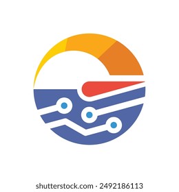 Illustrative icon with the concept of technology management to increase performance limits.
