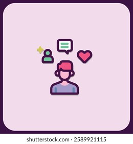 Illustrative Icon: Social Media Engagement and User Interaction
