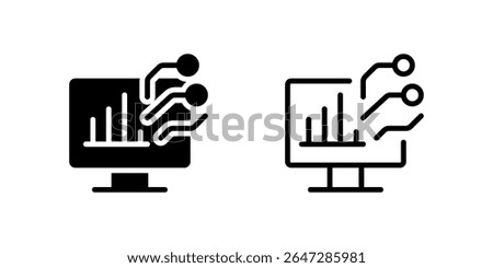 Illustrative icons showcasing artificial intelligence in data analysis, decision-making, and predictive tech.