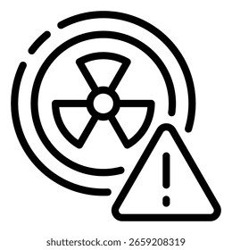 An illustrative image featuring a bold radiation hazard symbol, signifying potential danger and alert, conveys a sense of warning. 