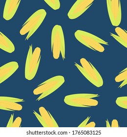 Illustrative image of green and yellow corns over blue background, food themes concept