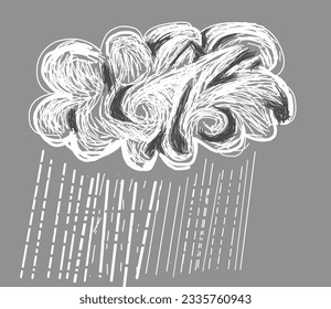 Illustrative image of white raindrop clouds