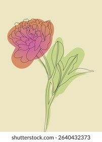 Illustrative Indiana State flower Peony