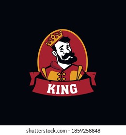 Illustrative logo with funny king