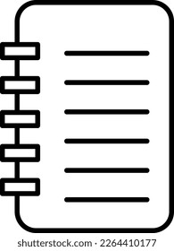 Illustrative minimalistic notebook icon. List on paper