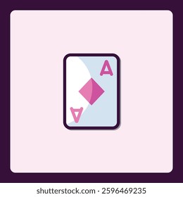 Illustrative playing card icon featuring ace of diamonds design aesthetic