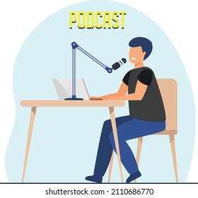 Illustrative Podcast Cover Art Vector Illustration