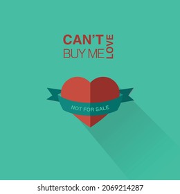 ILLUSTRATIVE POSTER TEXT HEART GREEN RED BUY