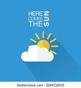 ILLUSTRATIVE POSTER TEXT SUN CLOUD SKY BLUE