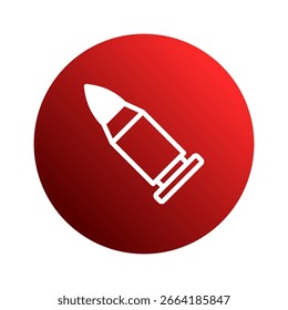 Illustrative rote Kugel Symbol Vektor zeigt Munition Design mit modernen Waffen Thema, geeignet für militärische Kontexte