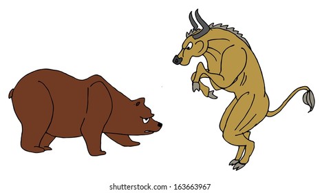 Illustrative representation of Bull and Bear 