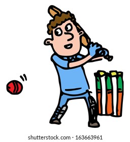 Illustrative representation of a cricketer batting 