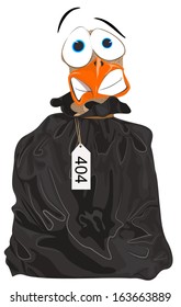 Illustrative representation of a duck in the bag 