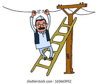 Illustrative representation of Kejriwal fixing electricity 