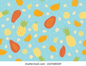 illustrative series of vector seamless pattern fruit berry and nuts for print 