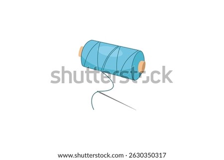 Illustrative Spool Of Light Blue Thread With Needle Perfect For Sewing And Crafting Projects