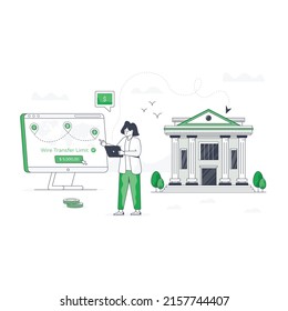 Illustrative vector denoting wire transfer 

