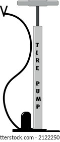 An illustrative vector design of a tire pump isolated on white background