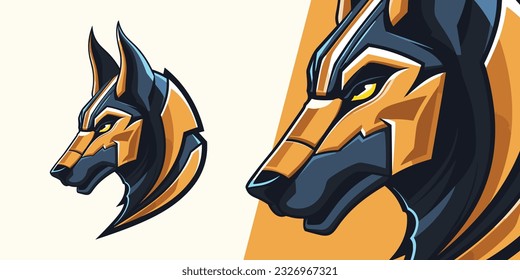 Illustrative Vector Graphic: God Anubis Logo Mascot for Competitive Sport and E-Sport Teams