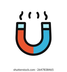 Ímã vibrante ilustrativo emite wisps. Ilustração de símbolo de ícone