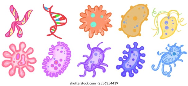 Illustrative Virus Elements: Hand-Drawn Representations for Medical, Pharmaceutical, and Educational Applications
